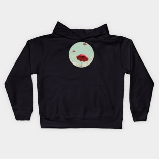 Red Umbrellas in the Sky Kids Hoodie